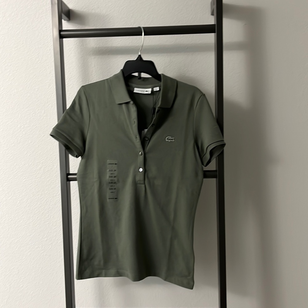 Lacoste slim fit women’s polo olive green
